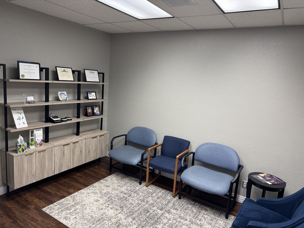 Patient waiting room at Comprehensive Hearing Solutions audiology clinic in Pittsburg, KS